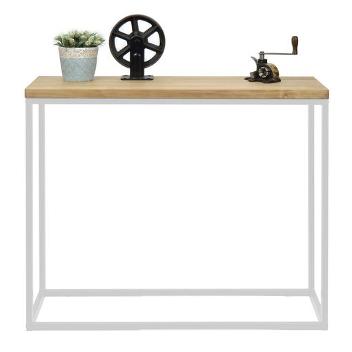 Consola Recibidor Icub Big Wood 120x35x80cm Blanca En Madera Maciza De Pino  Acabado Vintage Estilo Industrial Box Furniture con Ofertas en Carrefour