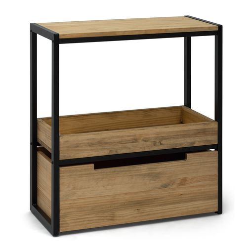 Consola Recibidor Icub Big Wood 100x35x80cm Negro En Madera Maciza De Pino  Acabado Vintage Estilo Industrial Box Furniture con Ofertas en Carrefour