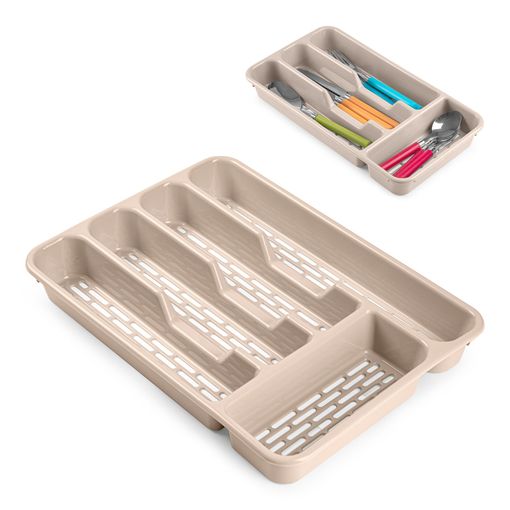 Plastic Forte - Cubertero Classic Grande Para Cajón 33 X 24 Cm Con 5  Divisiones. Marrón con Ofertas en Carrefour