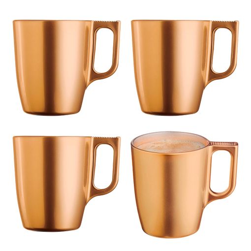 Juego de tazas de café con plato y cuchara taza y platillo 11oz - naranja