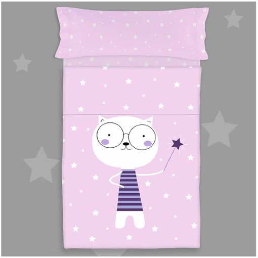 Juego De Sabanas Infantil / Juvenil Moon Pink Cama De 90 X 190/200