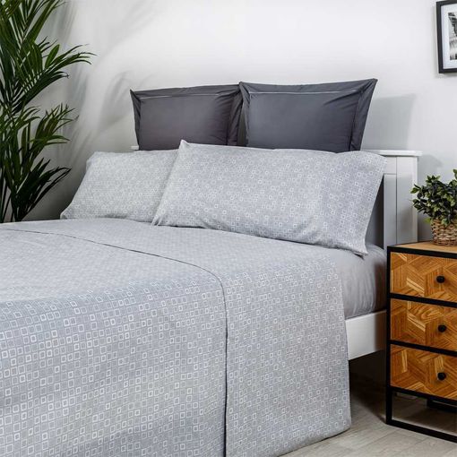 Juego Sábanas Tres Piezas Paduana Blanca Cama 90 Gris con Ofertas en  Carrefour