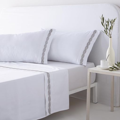 Juego De Sabanas De Saten Algodon Egipcio De 300 Hilos Blanco Cama De 135 X  190/200. 100% Algodon Egipcio Blanco. con Ofertas en Carrefour