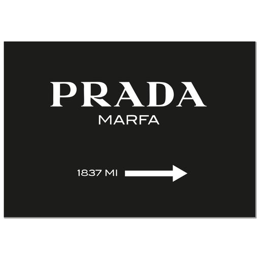 Panorama Lienzo Cartel Prada Marfa Negro 50x35cm - Impreso En Lienzo De  Alta Calidad Con Bastidor - Cuadros