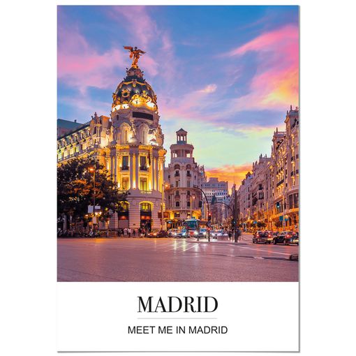 Panorama Lienzo Ciudad De Madrid Mensaje 70x100cm - Impreso En