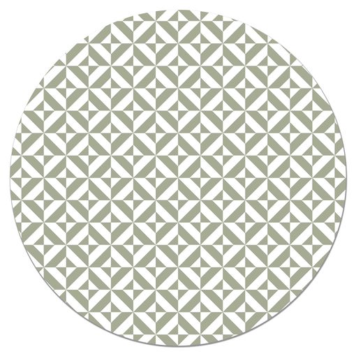 Alfombra Vinílica Redonda Verde 150x150cm Geometría