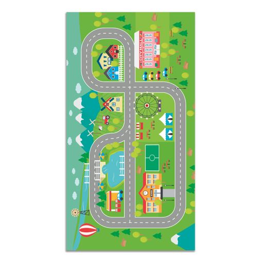 Alfombra Infantil Carreteras Big City Gris (100 x 200 cm)
