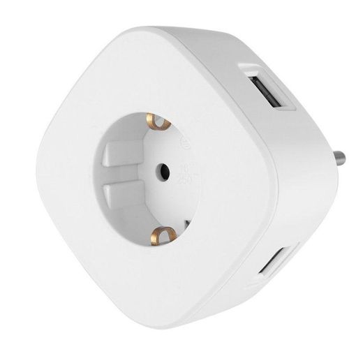 Adaptador / Enchufe Schuko Con 2 Tomas, USB A y USB C