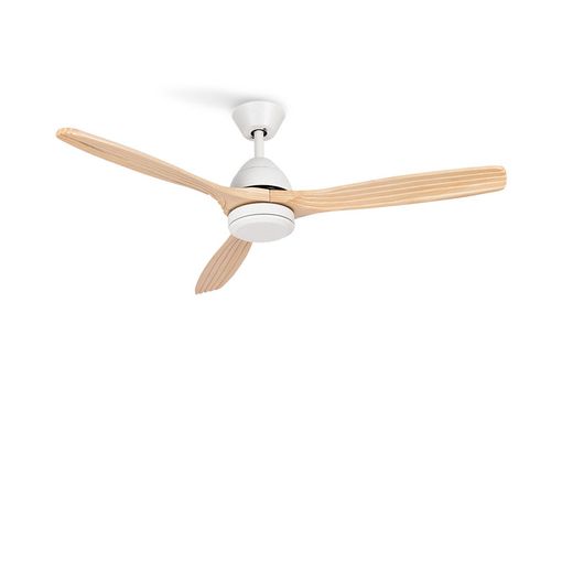 Ventilador De Techo 40w Silencioso Ø132 Cm, Blanco- Madera Oscura