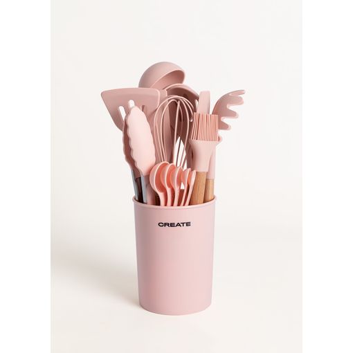 Utensilios De Cocina De Silicona Y Madera, Rosa Pastel, Create -  Kitchenware Studio con Ofertas en Carrefour