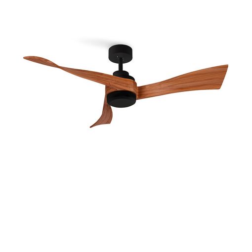 Ventilador De Techo 40w Silencioso Ø132 Cm, Níquel- Madera Natural