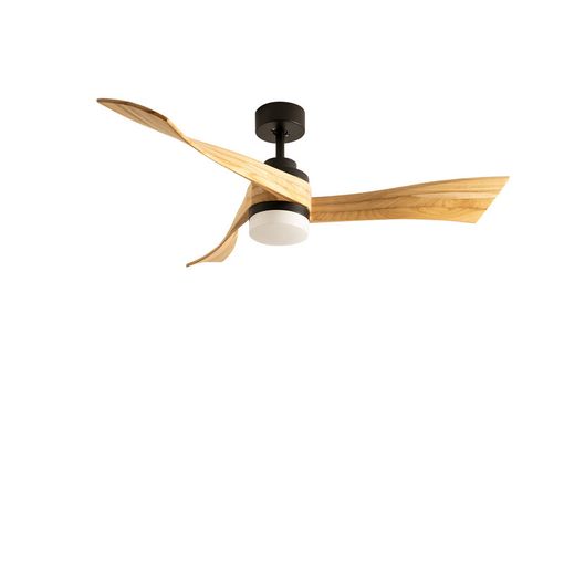 Ventilador De Techo 40w Silencioso Ø132 Cm, Blanco- Madera Oscura- Con Luz-  Mando A Distancia, Create - Windstylance Dc con Ofertas en Carrefour