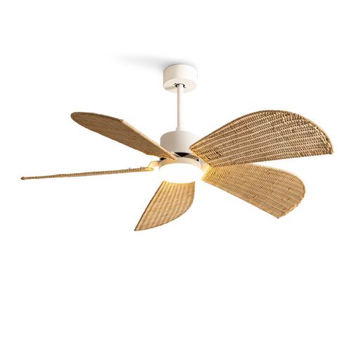 Ventilador De Techo 40w Silencioso Ø132cm, Blanco- Mimbre- Con Luz- Mando A  Distancia, Create - Wind Rattan con Ofertas en Carrefour