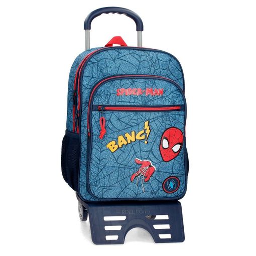 Mochila Escolar Spiderman Denim 42cm Compartimentos Con Carro con Ofertas en | Carrefour Online