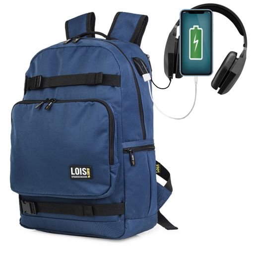 Mochila Cuero Pu Ccarga Usb Hombre, Grande Para Pc Portátil