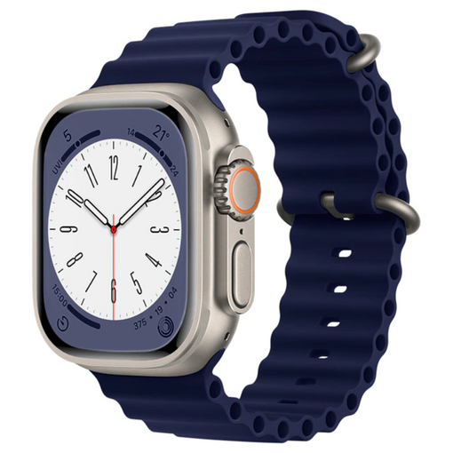 Smartek Correa De Silicona Compatible Con Apple Watch 42/44/45/49mm Azul Marino