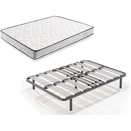 Cama Completa - Colchón Flexitex Con Tejido 3d Y Aloe Vera, Altura 18 Cm +  Somier Desmontable Con Patas De 25 Cm + Almohada De Fibra, 135x200 Cm con  Ofertas en Carrefour