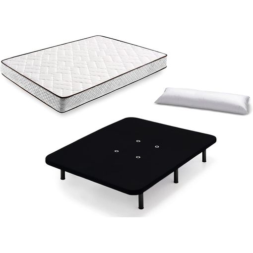 Cama Completa - Colchón Flexitex + Somier Lama Ancha + 4 Patas De