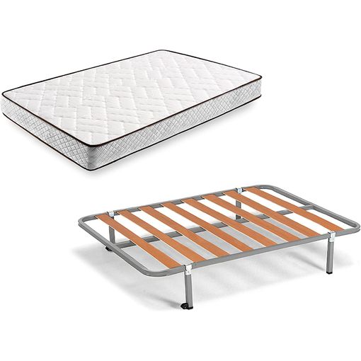 Colchón Flexitex Con Tejido 3d Y Aloe Vera, Altura 18 Cm + Somier Basic Con  Patas De 25 Cm + Almohada De Fibra, 135x190 Cm con Ofertas en Carrefour