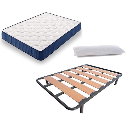 Cama Completa - Colchón Flexitex + Somier Multiláminas + 4 Patas De 26cm,  90x190 Cm