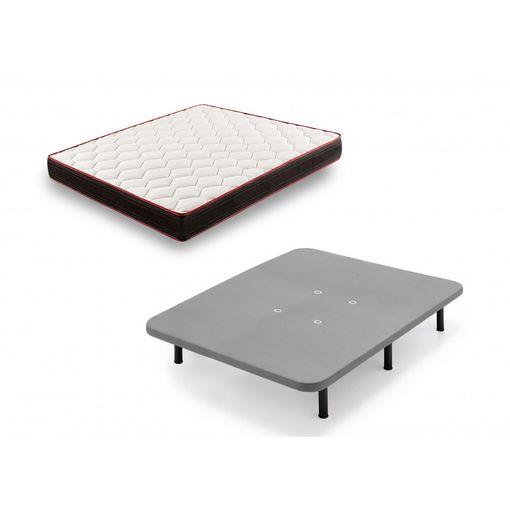 Cama Completa - Colchón Flexitex + Base Tapizada 3d + 6 Patas De 26cm +  Almohada De Fibra, 135x190 Cm con Ofertas en Carrefour