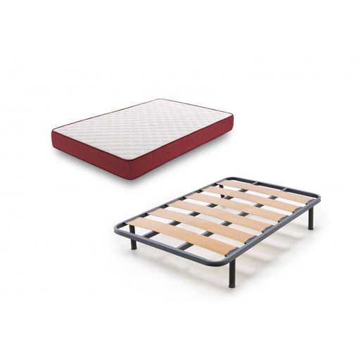 Somier Lama Ancha + Colchón Viscoferta + Almohada Fibra Resinada - 120x190  con Ofertas en Carrefour