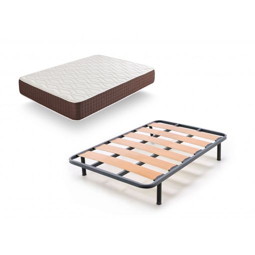 Base Tapizada + Colchón Confort Plus 135x190 Cm con Ofertas en Carrefour