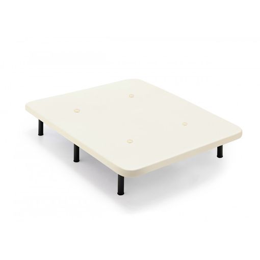 Base Tapizada Beige Con Patas De Madera Cerezo, Medidas 150x190 Cm, Tejido 3d Transpirable con Ofertas en Carrefour