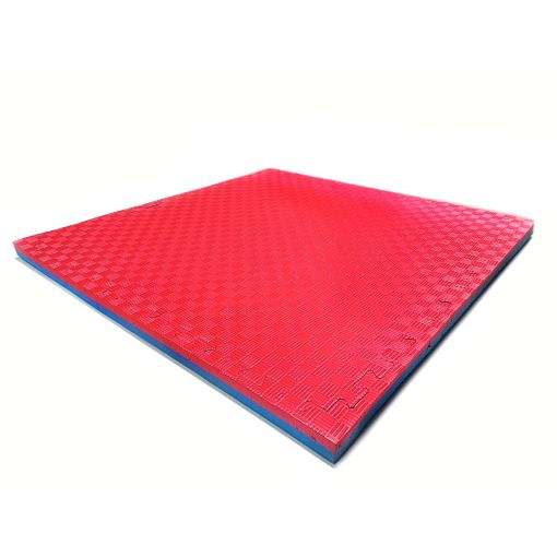 Suelo tatami puzzle grosor 4 cm. plancha de 1 m x 1 m. borde liso  (desmontable) (rojo/azul)…