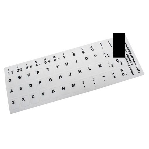 Pegatina teclado castellano negro, etiqueta teclado castellano negro