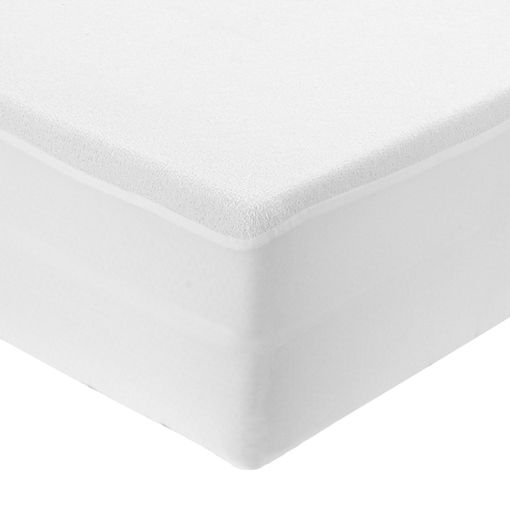 Cubre colchón Microfibra Reversible poliéster blanco para cama de 90 cm