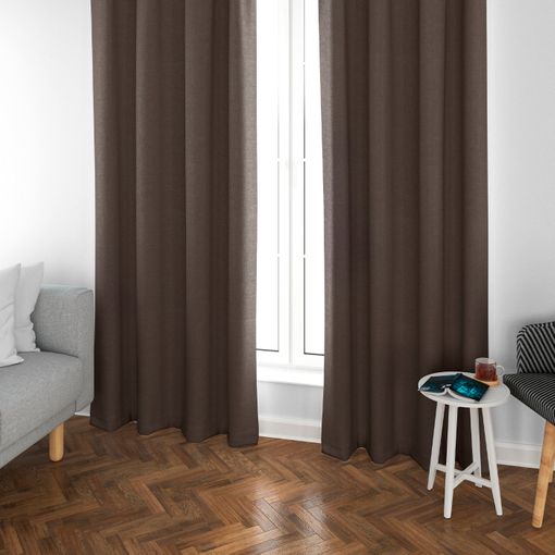 Cortina Oscurante Lisa Anillas Vipalia Rustica 140x255 Cm Negro con Ofertas  en Carrefour