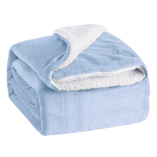 Manta De Borreguito Sherpa, Reversible, Cálida, Extra Suave, Gruesa  (130x160cm,azul)- Home Mercury con Ofertas en Carrefour