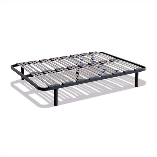 Somier Multiláminas 135 X 190 Cm Tubo De Acero 40x30mm Refuerzo Lumbar Patas 25 Cm