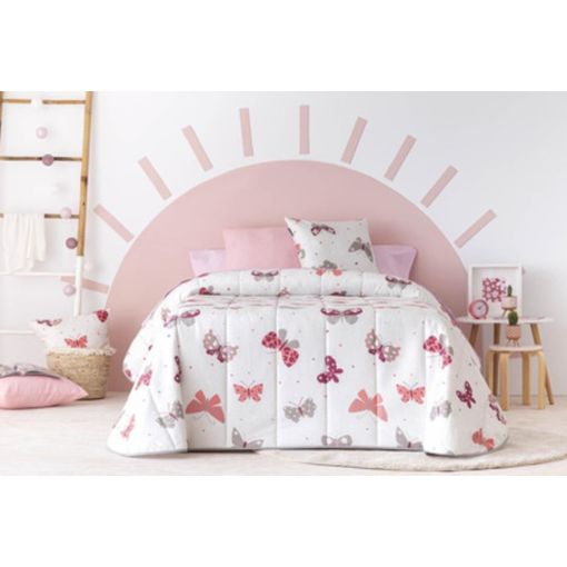 Edredón Nórdico Velour Cama 180 cm TEX HOME Hojas Rosa