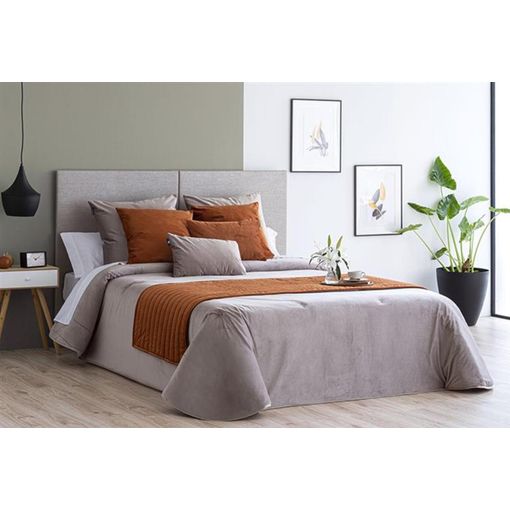 Edredon Conforter Velvet Liso Aterciopelado Beig Para Cama De 180