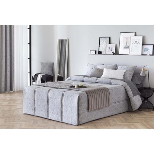 Edredón confort acolchado 200 gr jacquard gris cama 135 (190x265