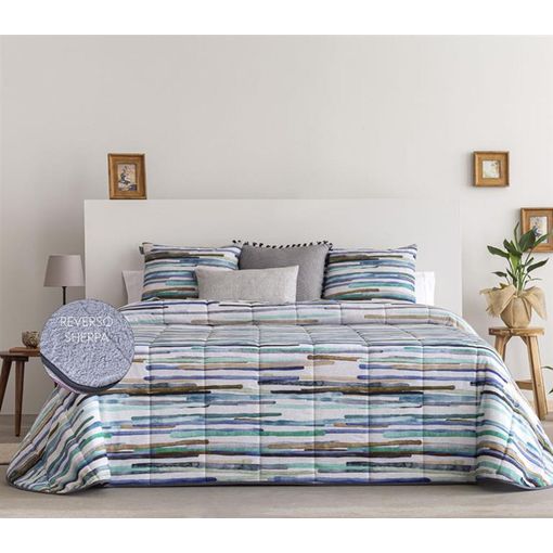 Edredón Nórdico Estampado Cama 135/140cm Bolonia Reversible Azul