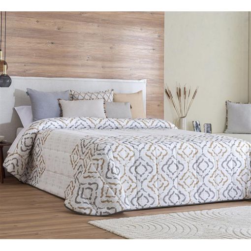 Colcha Bouti Estampada Para Invierno Con Relleno Toledo Beige Para Cama De  135 Cm con Ofertas en Carrefour