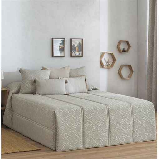 Edredón confort acolchado 200 gr jacquard gris cama 150 (190x265