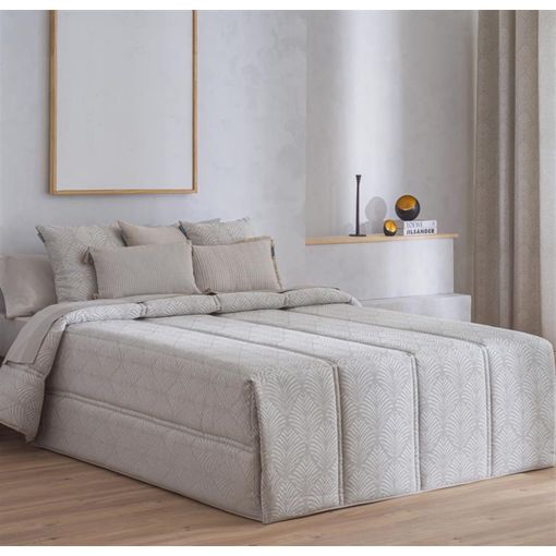 Edredón confort acolchado 200 gr jacquard beige cama 135 (190x265
