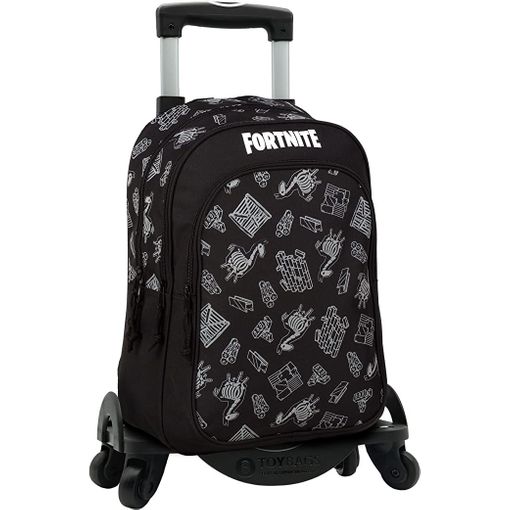 Mochila Escolar Fortnite Black + Carro Con 4 Ruedas con Ofertas en Carrefour | Ofertas Online