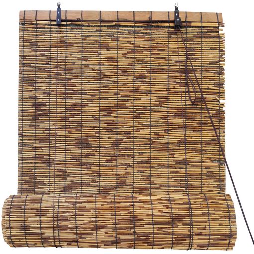 Estores de Bambú, estor enrollable de Bambú natural exterior e interior  Blanco, 60 x 175 cm