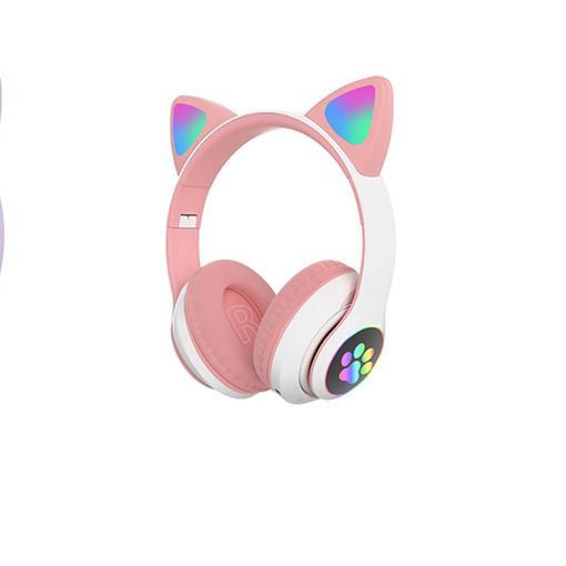 Auriculares Bluetooth Gato Luces Rgb Cascos Inal mbrico