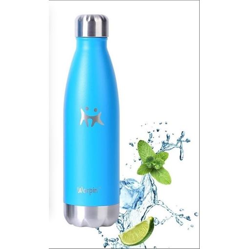 Botella Acero Inoxidable Azul Mate 750ml - Papelería Mar i Cel