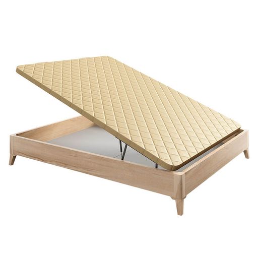 Canapé Abatible Arcón De Madera Con Patas Transpirable Altura 34,5 Cm -  Cambrian - 140x200 Cm con Ofertas en Carrefour