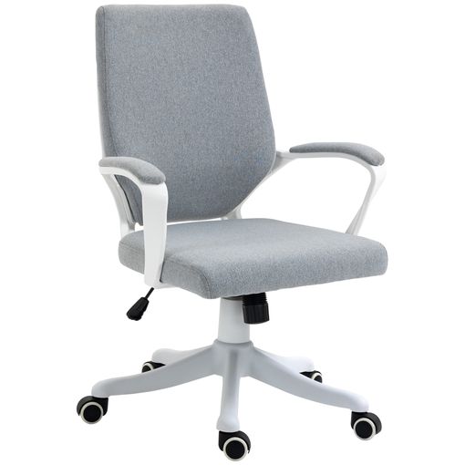 Vinsetto silla giratoria de oficina Silla de Escritorio Ergonómica Tapizado  en Lino Azul Claro