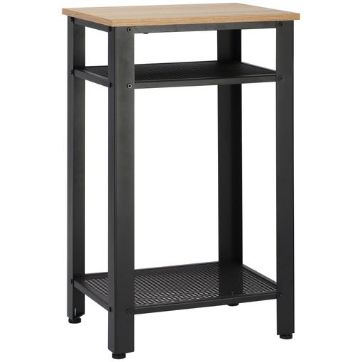 Mesa Auxiliar Con Ruedas De Madera Metal Homcom 58x34x72-90cm-negro con  Ofertas en Carrefour