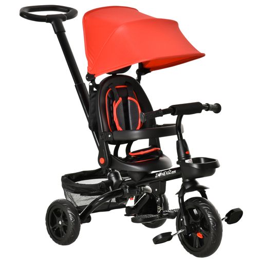 Triciclo Beb 1 5 A os Con Asiento Giratorio Y Capota Rojo Homcom