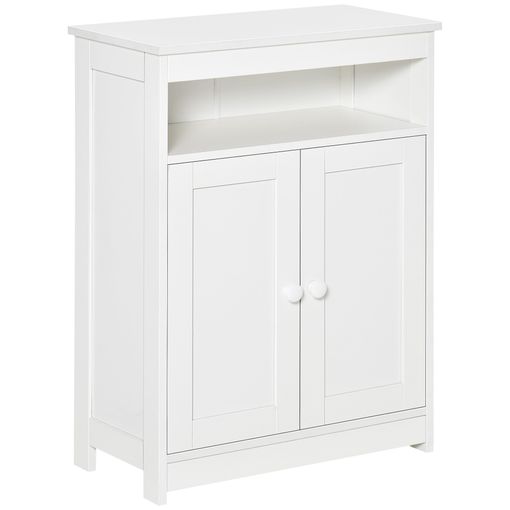 Armario alto de baño Homcom blanco 15x33x136 cm MDF